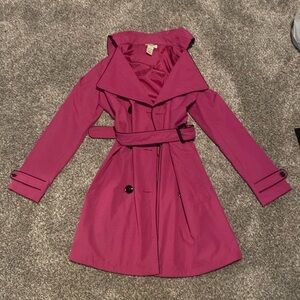 Women’s magenta trench coat